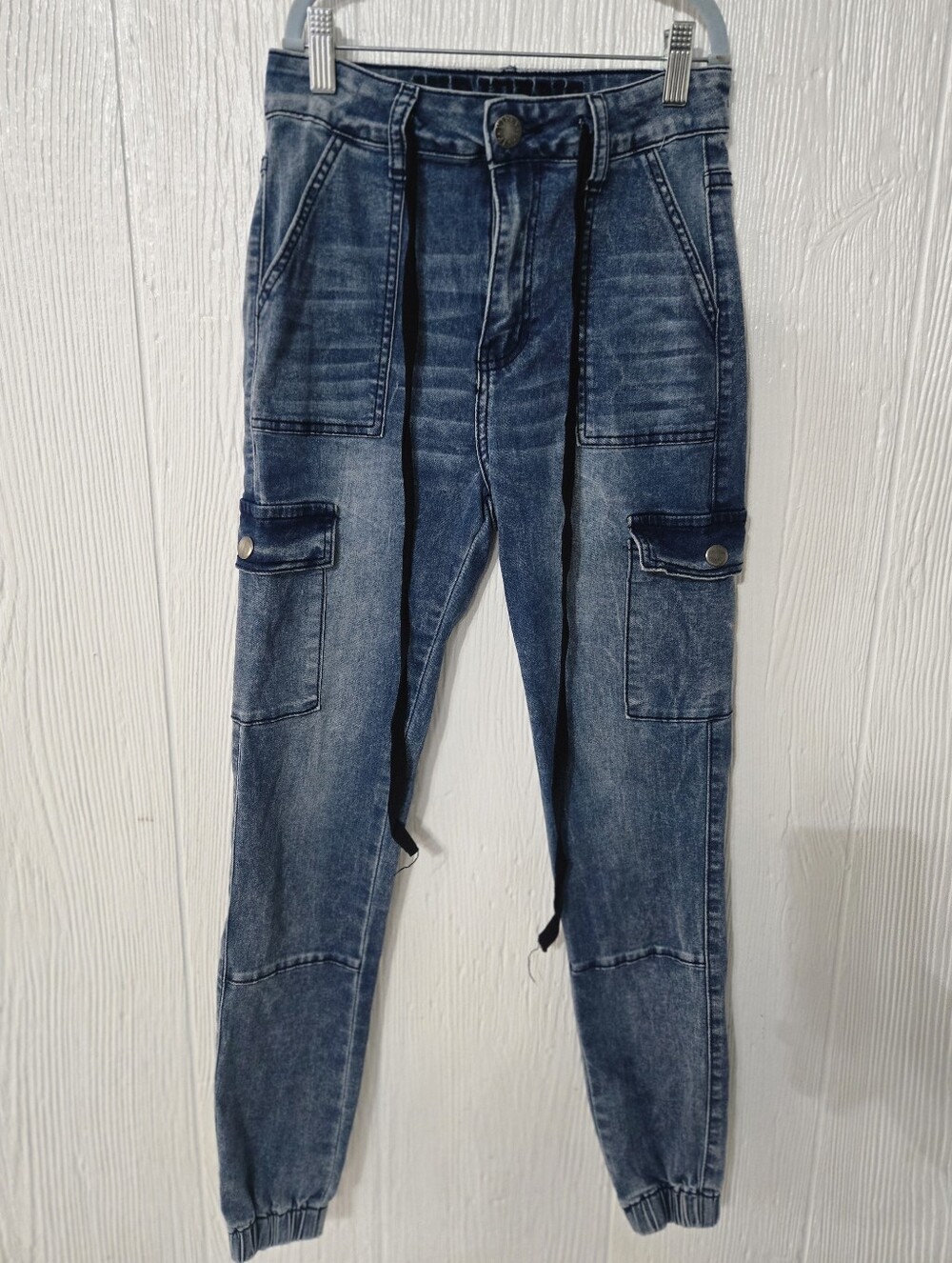 VIP Jeans Mid Rise Cargo Skinny Slim Fit Blue Jeans Size 3/4